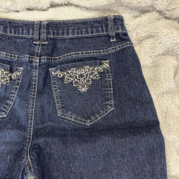 Relativity Jeans Women 10 Bootcut Dark Wash Denim Embroidered Rodeo Western Boho - Picture 8 of 12